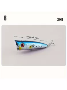   Spray Water Wave Hegymászó Csali, Vízfelszíni Hosszú Dobás, Lebegő Vízütköző Gumibetét Világító Zaj Vetemedő Száj Basszus Hamis Csali 1 Db