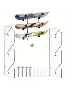   Akril gördeszkakihelyező állvány – falra szerelhető vízszintes gördeszka, snowboard tartó