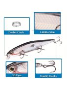 Mesterséges horgász úszó csali, műanyag csali három háromszögű horoggal