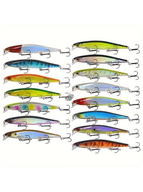 Mesterséges horgász úszó csali, műanyag csali három háromszögű horoggal