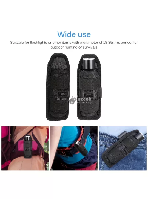 Hátizsák pántjára akasztható zseblámpa tartó