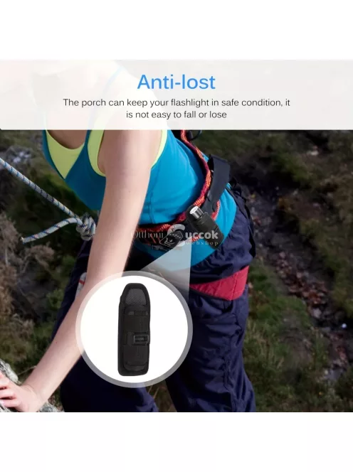 Hátizsák pántjára akasztható zseblámpa tartó