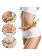 1db 12 Kerekű Fascia Masszírozó, Csúszásmentes Fából Készült Jógamasszázs Görgő