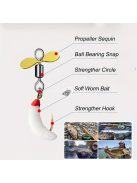 5 db, színes csali csillogó propellerrel horgászathoz