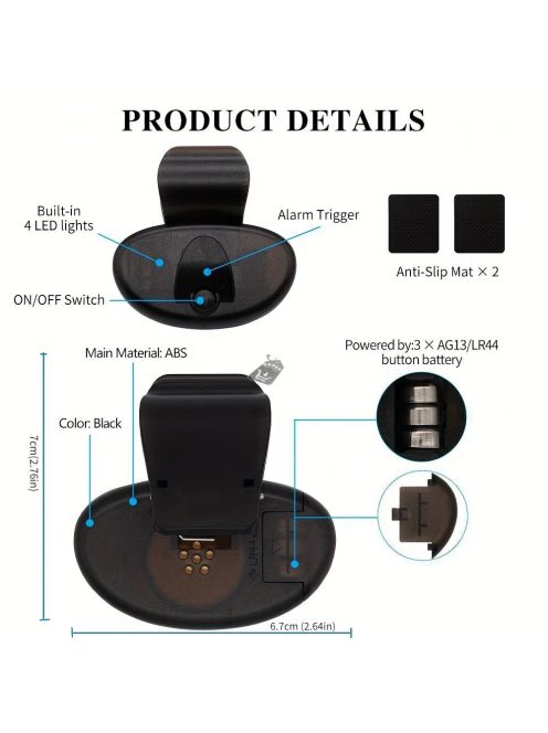 Elektronikus kapásjelző LED-fénnyel és hangos csengő klipsze