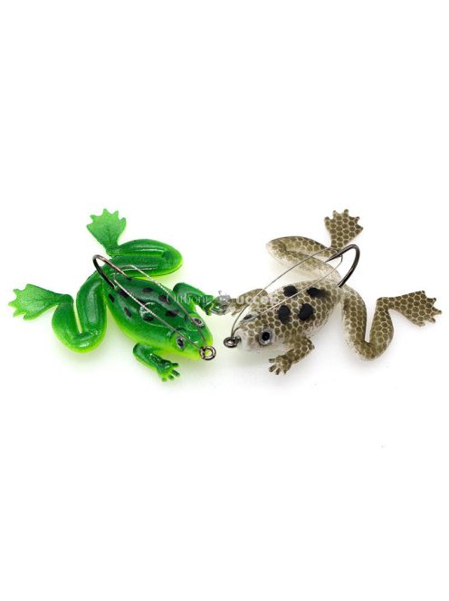 3D puha szilikon békacsali horoggal