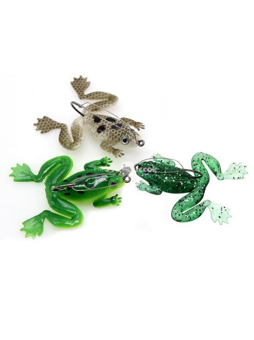 3D puha szilikon békacsali horoggal