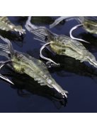 10db Sötétben világító szilikon garnélarák horgászcsali horoggal