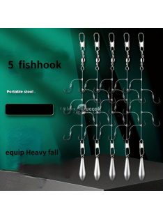   Extra éles horgászkészlet - T-alakú nyárs kialakítás, 5 horog zsinórral