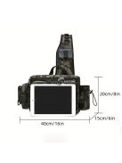 Könnyű, vízálló horgász hátizsák bottartóval és multifunkcionális szervezővel.