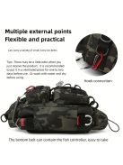 Könnyű, vízálló horgász hátizsák bottartóval és multifunkcionális szervezővel.