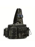 Könnyű, vízálló horgász hátizsák bottartóval és multifunkcionális szervezővel.