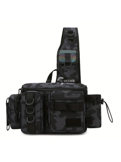 Horgász válltáska bottartóval