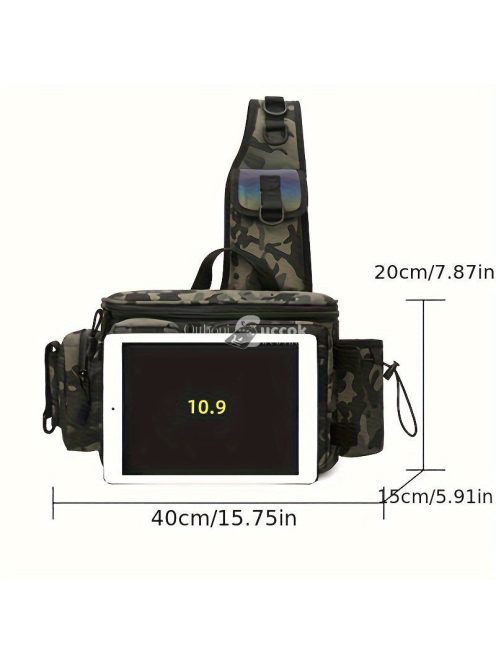 Horgász válltáska bottartóval