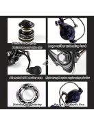 Fém pergető horgász orsó hosszú dobáshoz és édesvízi horgászathoz