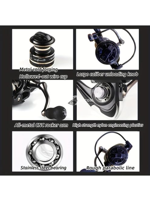 Fém pergető horgász orsó hosszú dobáshoz és édesvízi horgászathoz