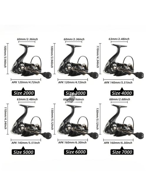 Fém pergető horgász orsó hosszú dobáshoz és édesvízi horgászathoz