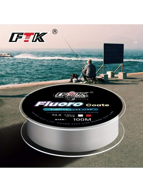 1db FTK 100m Fluorocarbon Bevonatú Nylon Monofil Horgászzsinór