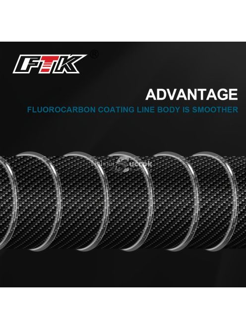 1db FTK 100m Fluorocarbon Bevonatú Nylon Monofil Horgászzsinór