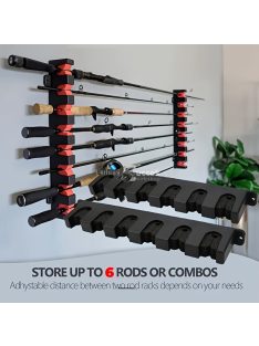   2 db horgászbot tároló állvány, vízszintesen falra szerelhető horgászbottartó