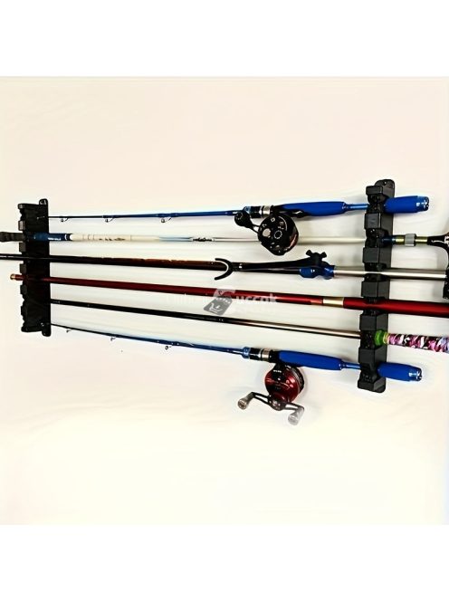 2 db horgászbot tároló állvány, vízszintesen falra szerelhető horgászbottartó