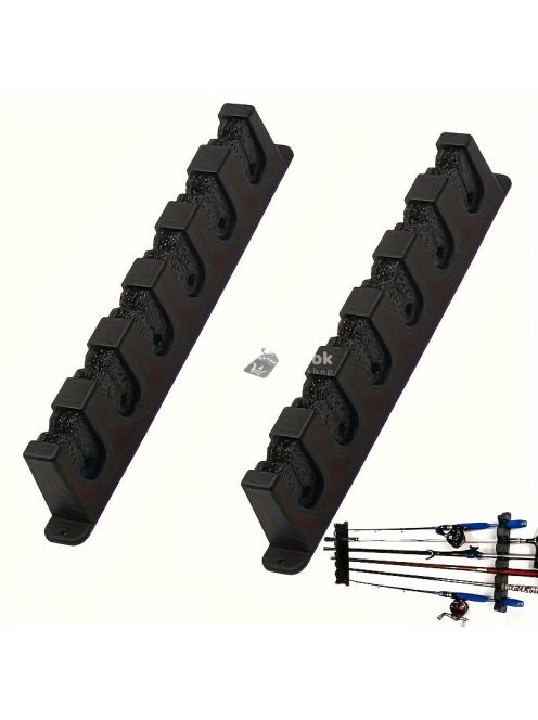 2 db horgászbot tároló állvány, vízszintesen falra szerelhető horgászbottartó