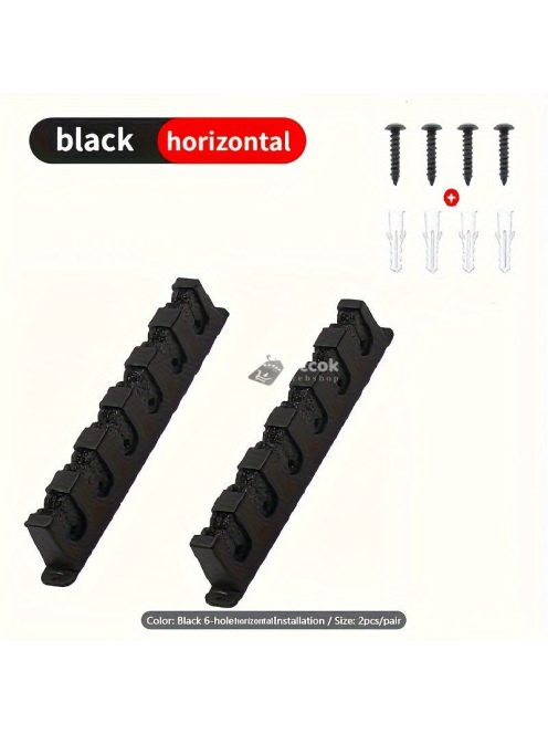 2 db horgászbot tároló állvány, vízszintesen falra szerelhető horgászbottartó