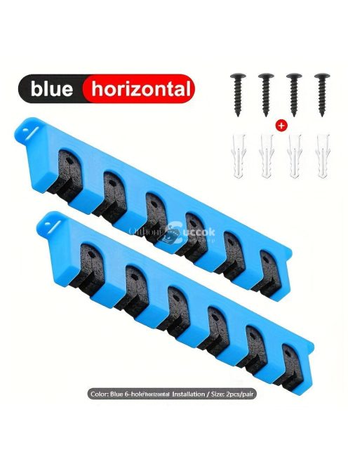 2 db horgászbot tároló állvány, vízszintesen falra szerelhető horgászbottartó