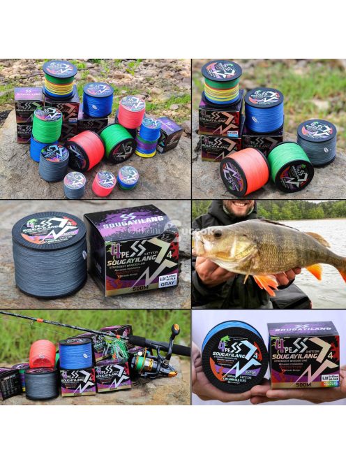 Sougayilang 4 szálas PE fonott horgászzsinór - erős, tartós és hosszú élettartamú
