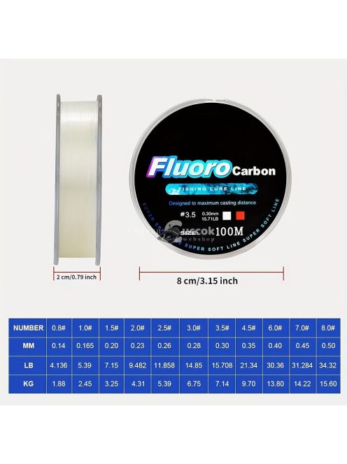 100 m-es Fluorocarbon horgászzsinór
