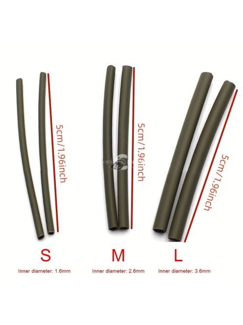 Tartós matt szilikon hőre zsugorodó cső pontyhorgászáshoz