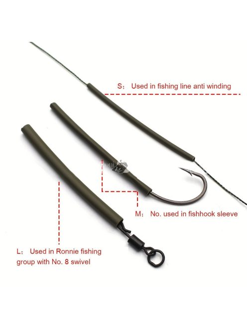 Tartós matt szilikon hőre zsugorodó cső pontyhorgászáshoz