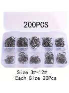 100db Vegyes Méretű Horgász Horog