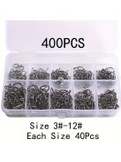 100db Vegyes Méretű Horgász Horog