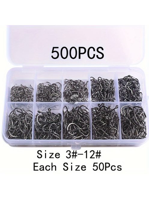 100db Vegyes Méretű Horgász Horog