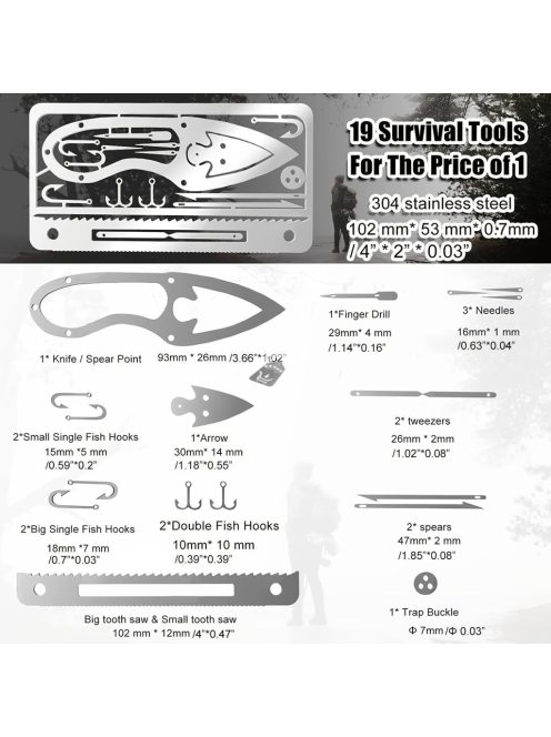 Multifunkcionális horgász-, kemping- és vadászeszköz