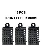 3db fém ponty etető ketrec, horgászcsali tartó és süllyesztő