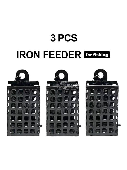 3db fém ponty etető ketrec, horgászcsali tartó és süllyesztő