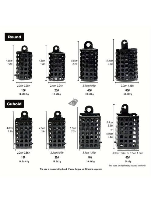 3db fém ponty etető ketrec, horgászcsali tartó és süllyesztő