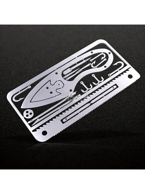 1db zsebméretű rozsdamentes acél multifunkciós szerszámkártya