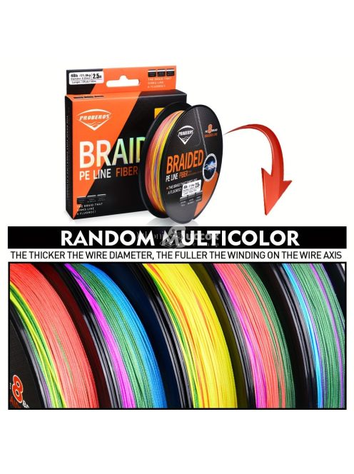 PROBEROS Szuper erős 8 szálas fonott horgászzsinór