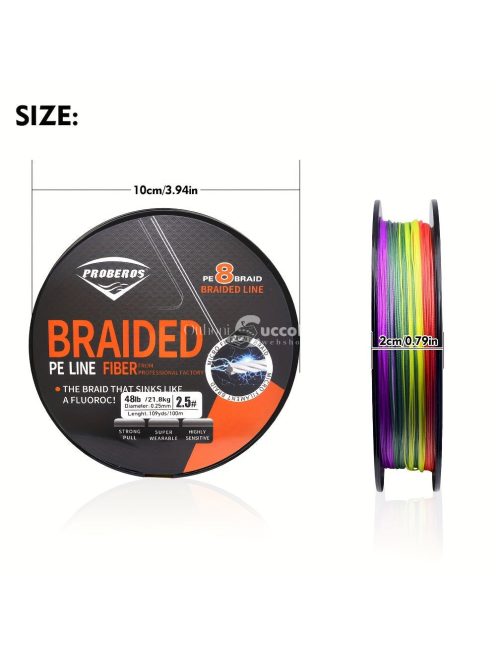 PROBEROS Szuper erős 8 szálas fonott horgászzsinór