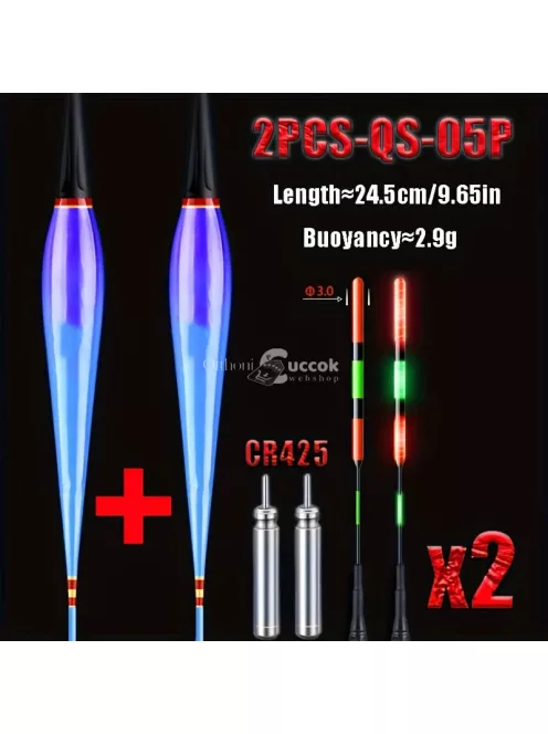 2db elektronikus LED úszó, jól látható éjszakai horgászúszó