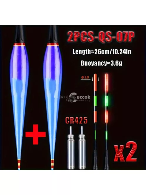 2db elektronikus LED úszó, jól látható éjszakai horgászúszó