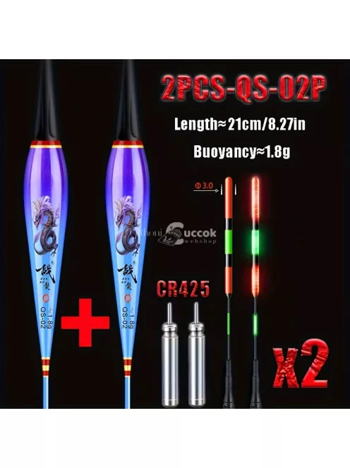 2db elektronikus LED úszó, jól látható éjszakai horgászúszó