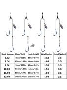 4db harapásgátló dupla horog gördülő forgóval és nylon zsinórral