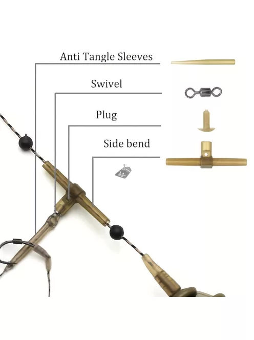 30db gubancmentes pontyhorgász berendezés forgó horoggal és helikopter összekötővel