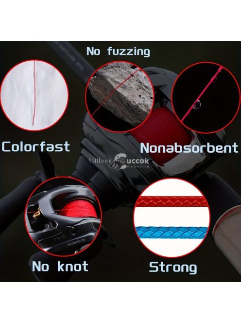 Tartós, 8 szálú fonott PE horgászzsinór