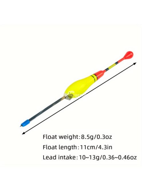 3 darab függőleges horgász úszó, magas láthatóságú előkötött úszó nylon zsinórral