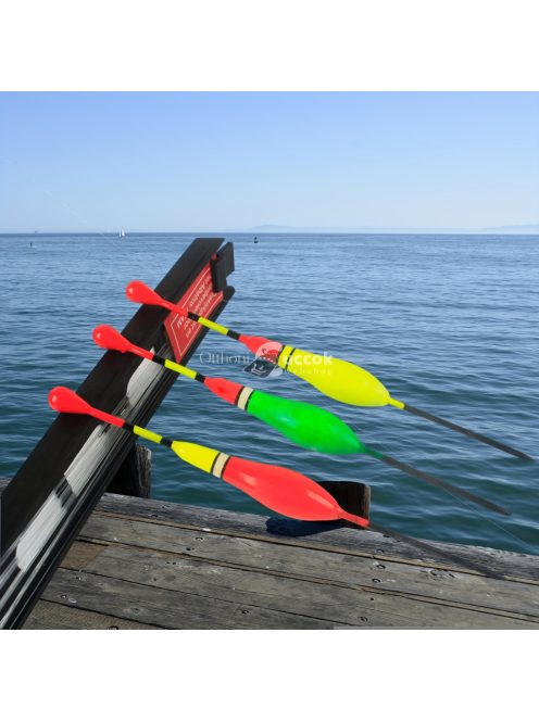 3 darab függőleges horgász úszó, magas láthatóságú előkötött úszó nylon zsinórral